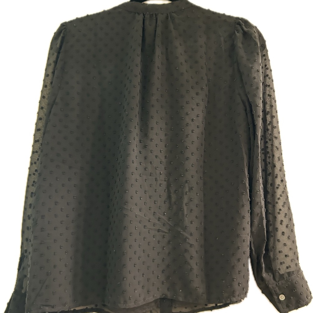 J. Crew Black Textured Ruffle Blouse - Picture 2 of 2